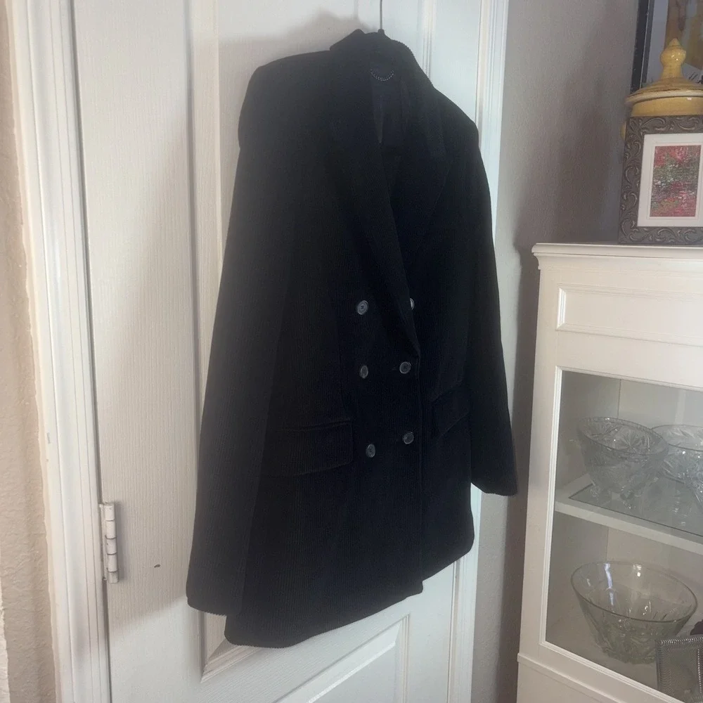 Kooples Woman's Black Corduroy Blazer 38R‎ NWT $615 Double Breasted Parisian